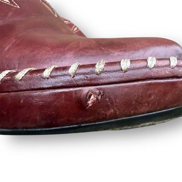 Frye Women's Charlotte Brown Leather Heeled Mule Clogs Size 8.5 boho - Picture 8 of 16